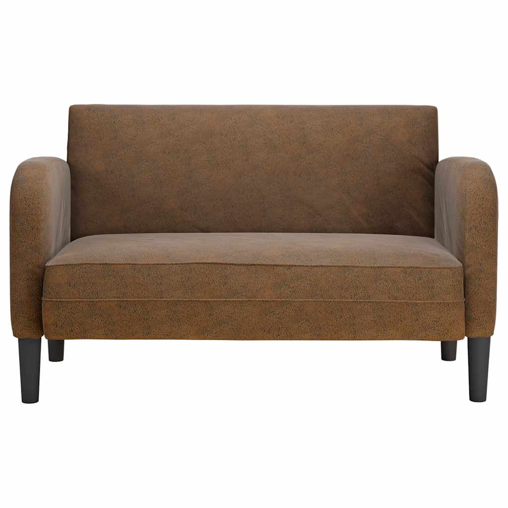 Καναπές Loveseat Καφέ 110 εκ. Συνθετικό δέρμα - Pakobazaar