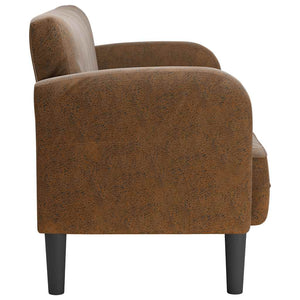 Καναπές Loveseat Καφέ 110 εκ. Συνθετικό δέρμα - Pakobazaar