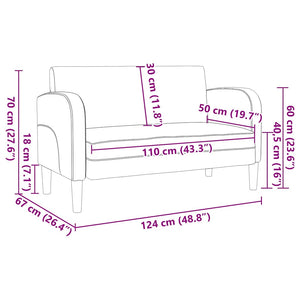Καναπές Loveseat Καφέ 110 εκ. Συνθετικό δέρμα - Pakobazaar