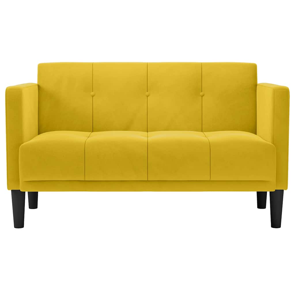 Καναπές Διθέσιος Κίτρινος Βελούδος 111 εκ. - Pakobazaar