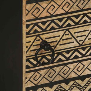Κρεβατοκάμαρα Μαύρο 40x33,5x46cm Στερεό ακατέργαστο ξύλο Μάνγκο