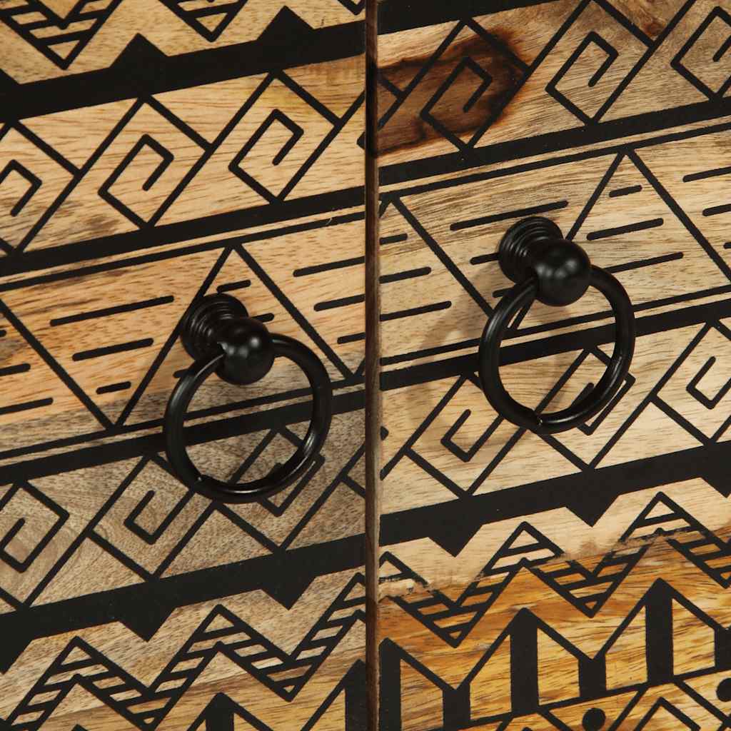 Τραπεζάκι Σαλονιού Μαύρο 80x50x40 cm Μασίφ τραχύ ξύλο Μάνγκο - Pakobazaar