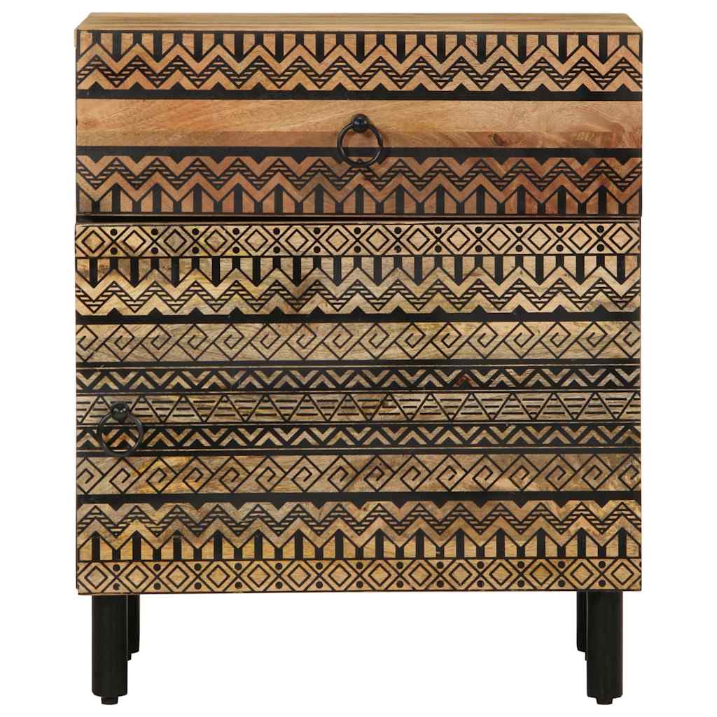 Κρεβατοκάμαρα Μαύρο 50x33x60 cm Στερεό ακατέργαστο ξύλο Mango