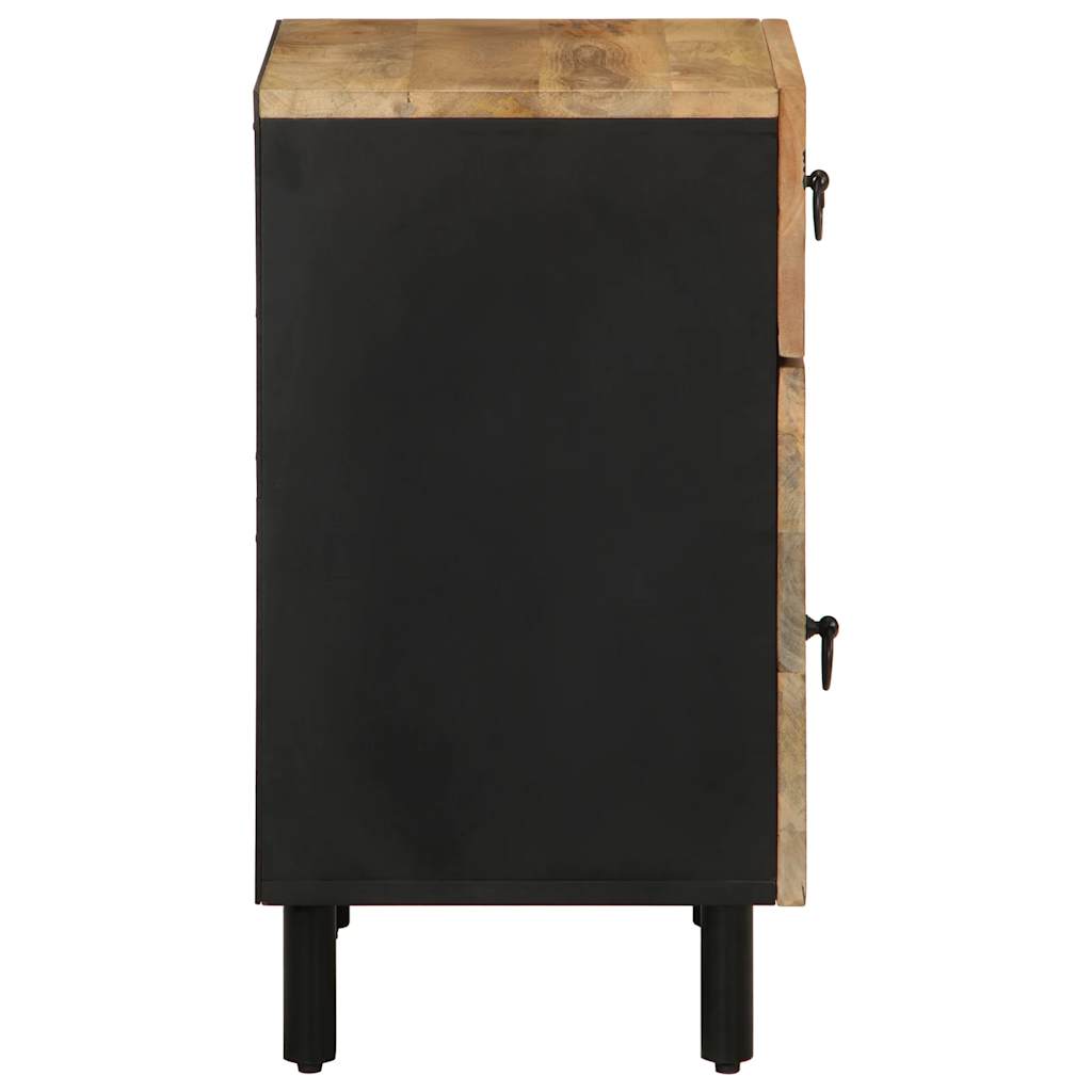 Κρεβατοκάμαρα Μαύρο 50x33x60 cm Στερεό ακατέργαστο ξύλο Mango