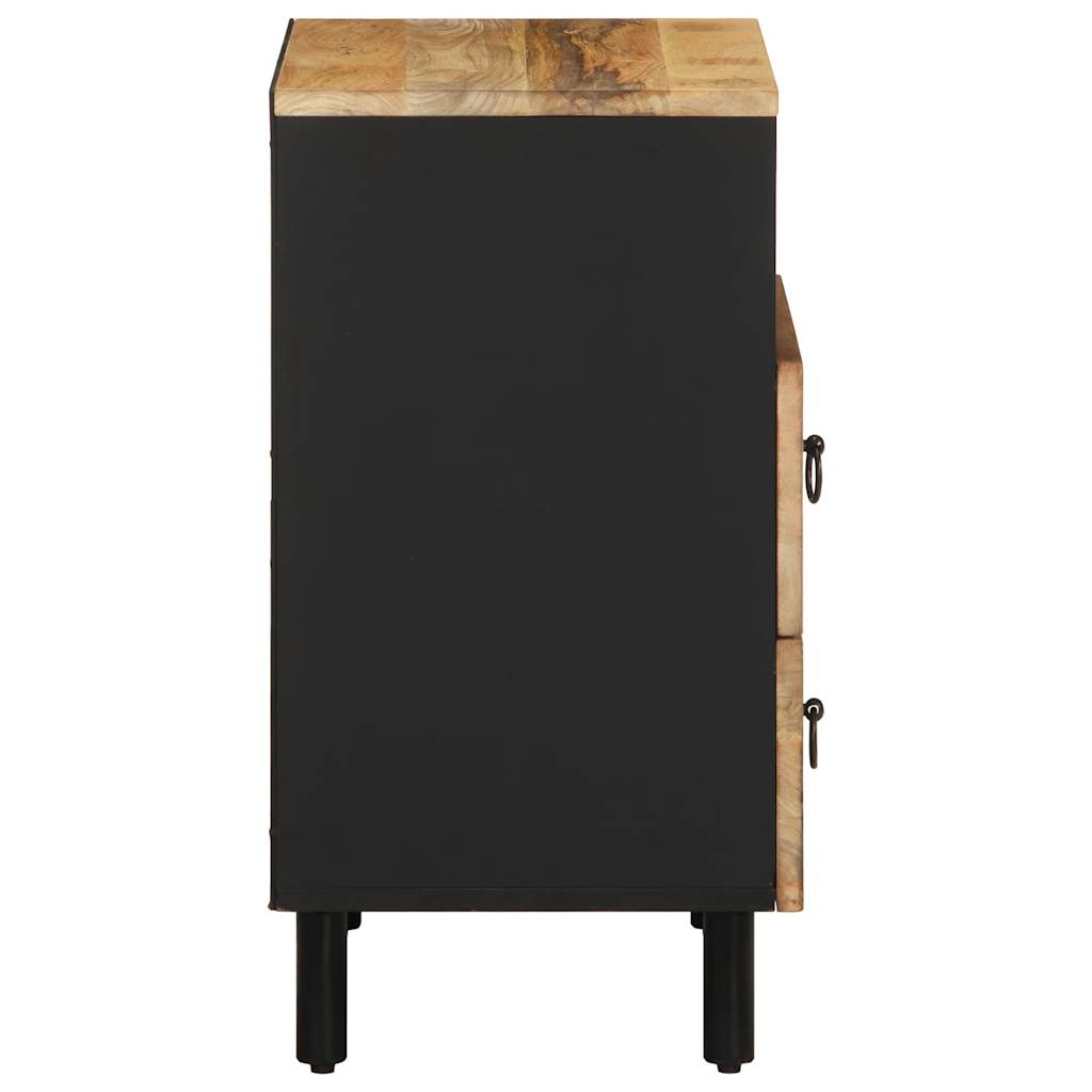 Κρεβατοκάμαρα Μαύρο 50x33x62 cm Στερεό ακατέργαστο ξύλο Mango