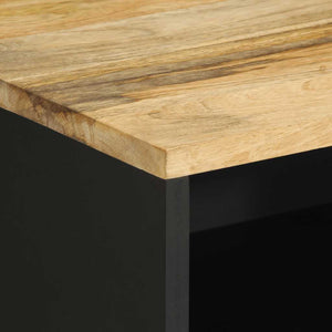 Κρεβατοκάμαρα Μαύρο 50x33x62 cm Στερεό ακατέργαστο ξύλο Mango