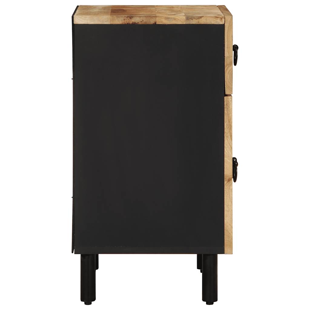 Κρεβατοκάμαρα Μαύρο 50x33x60 cm Στερεό ακατέργαστο ξύλο Mango