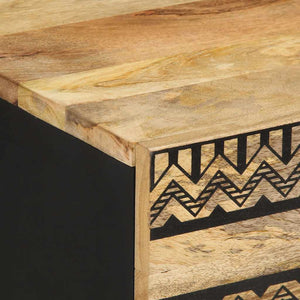 Κρεβατοκάμαρα Μαύρο 50x33x60 cm Στερεό ακατέργαστο ξύλο Mango