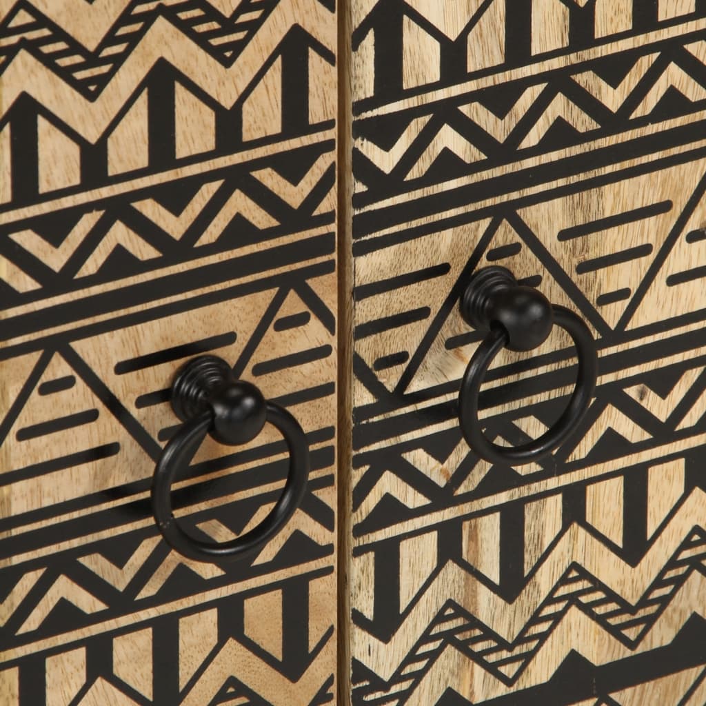 Ντουλάπι Μπάνιου Μαύρο 62 x 33 x 58 εκ. από Μασίφ Ξύλο Μάνγκο