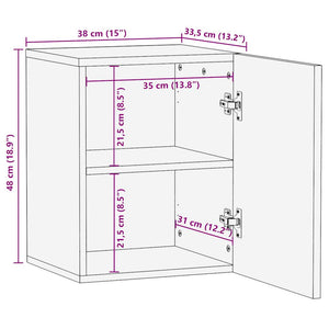 κρεμαστό ντουλάπι μπάνιου μαύρο 38x33,5x48 cm μασίφ ξύλο Mango