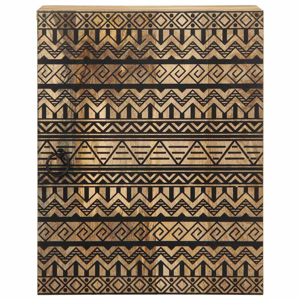 κρεμαστό ντουλάπι μπάνιου μαύρο 38x33,5x48 cm μασίφ ξύλο Mango