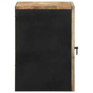 κρεμαστό ντουλάπι μπάνιου μαύρο 38x33,5x48 cm μασίφ ξύλο Mango