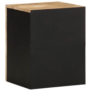 κρεμαστό ντουλάπι μπάνιου μαύρο 38x33,5x48 cm μασίφ ξύλο Mango