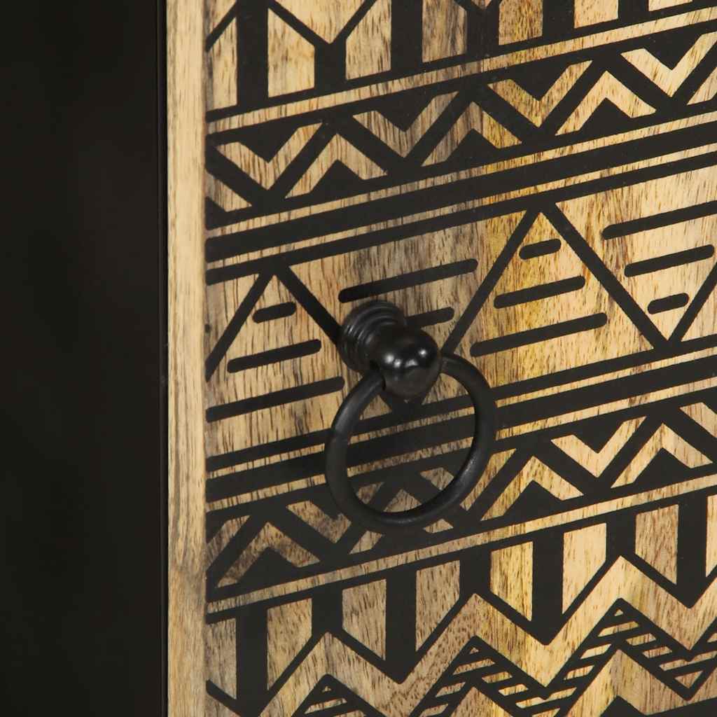 κρεμαστό ντουλάπι μπάνιου μαύρο 38x33,5x48 cm μασίφ ξύλο Mango