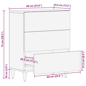 Sideboard 60x33,5x75 cm μασίφ ξύλο Mango