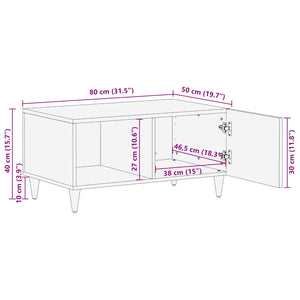 Τραπεζάκι σαλονιού Πολύχρωμο 80 x 50 x 40 cm Στερεό ξύλο μάνγκο