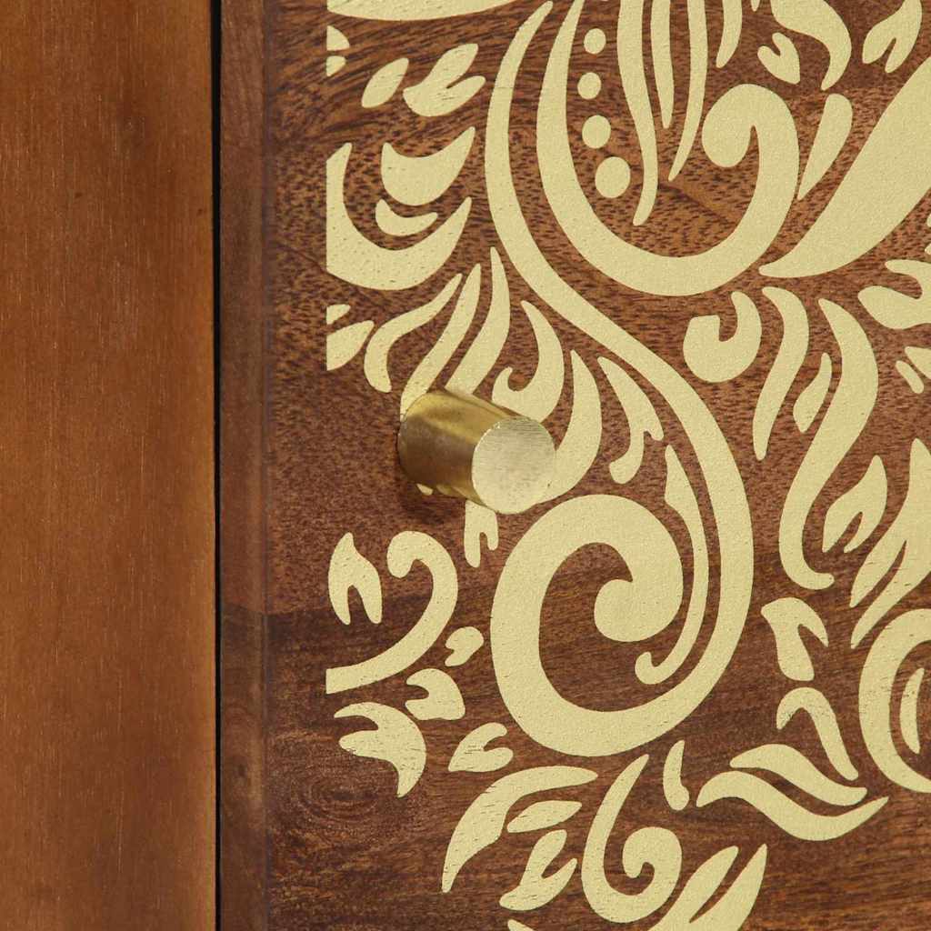 Κομοδίνο με Πόρτα Μέλι Καφέ 40 x 33 x 46 εκ. Στερεό ξύλο μάνγκο - Pakobazaar