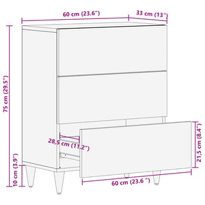 Πλαϊνό γραφείο Καφέ 60 x 33 x 75 cm Στερεό ξύλο μάνγκο - Pakobazaar