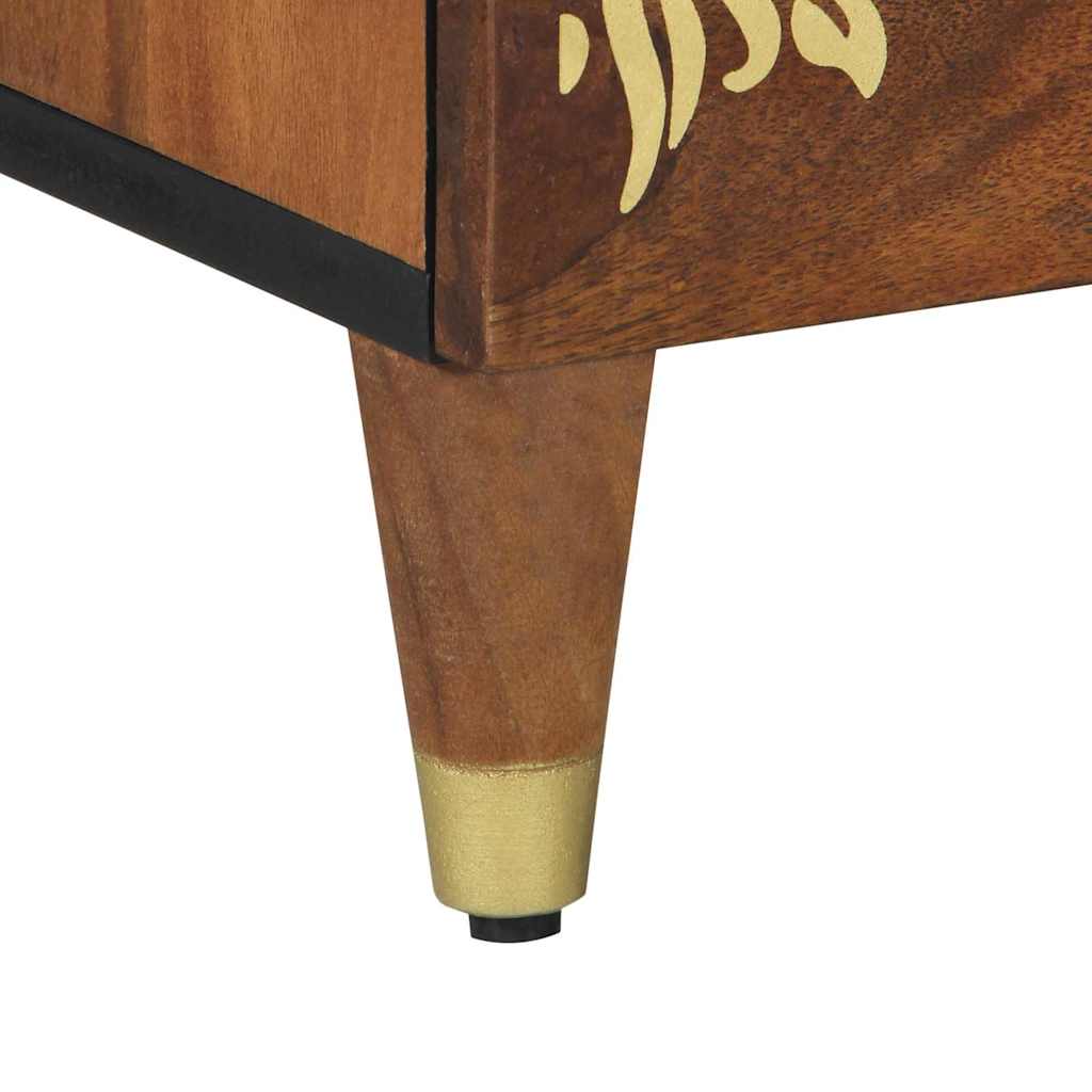 Κομοδίνο Μέλι Καφέ 50 x 33 x 62 εκ. Στερεό ξύλο μάνγκο