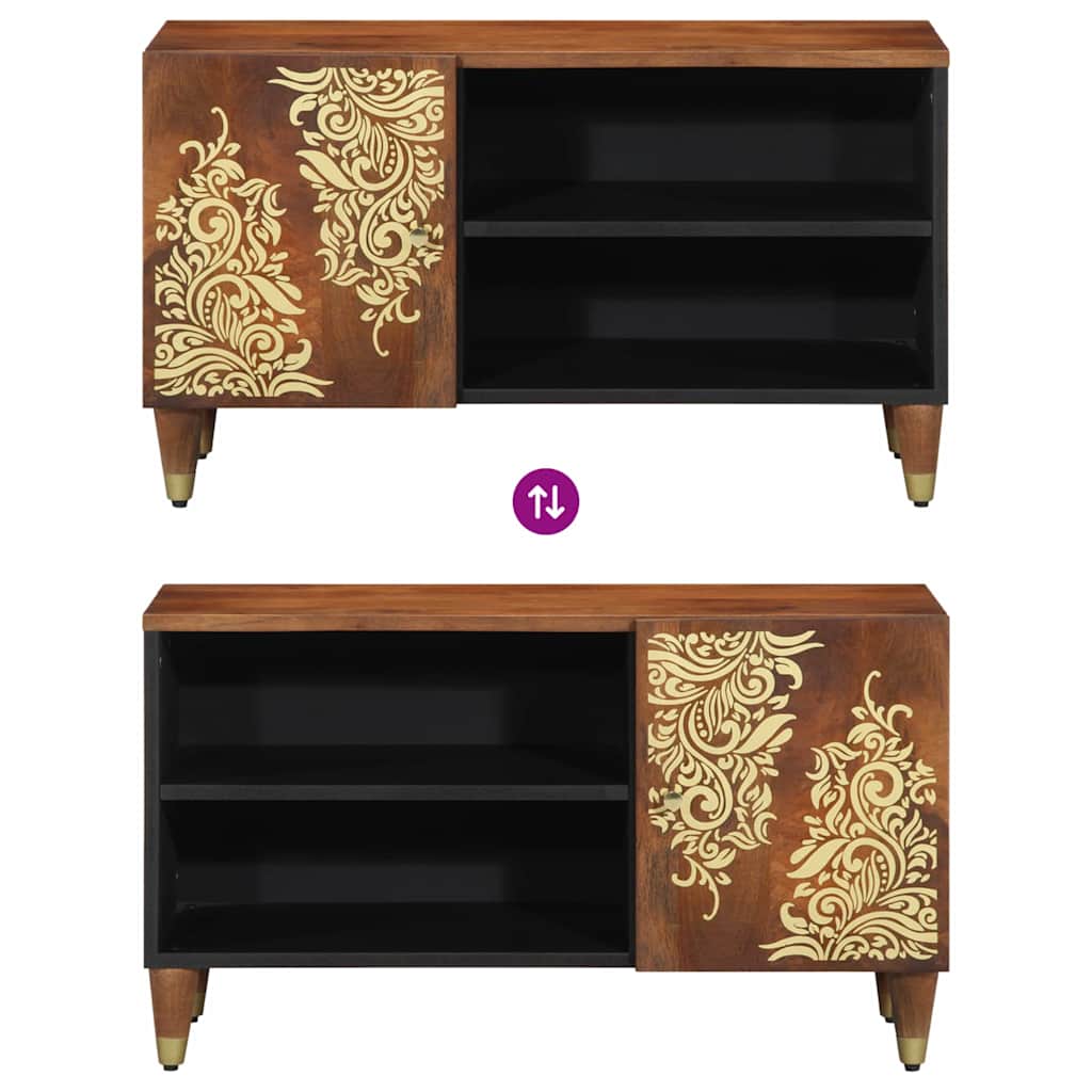 Ντουλάπι TV Μέλι Καφέ 80 x 33 x 46 εκ Στερεό ξύλο μάνγκο