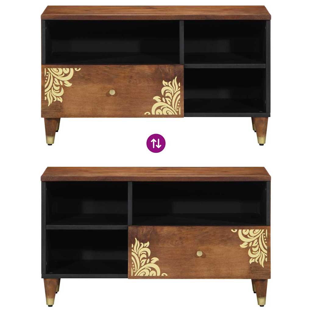 Ντουλάπι TV Μέλι Καφέ 80 x 33 x 46 εκ Στερεό ξύλο μάνγκο