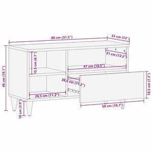 Ντουλάπι TV Μέλι Καφέ 80 x 33 x 46 εκ Στερεό ξύλο μάνγκο