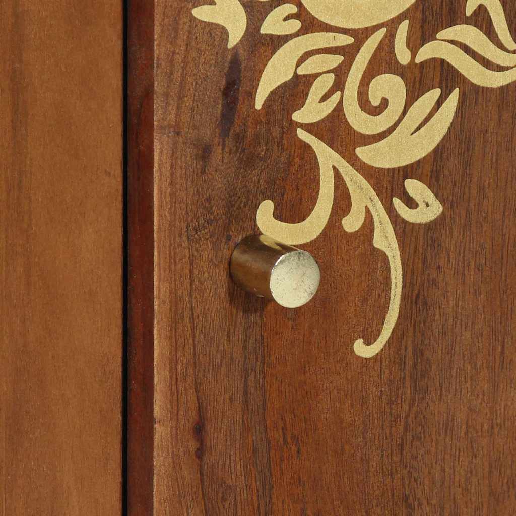 Πλαϊνό γραφείο με ράφι Καφέ 40 x 33 x 75 εκ. Στερεό ξύλο μάνγκο - Pakobazaar