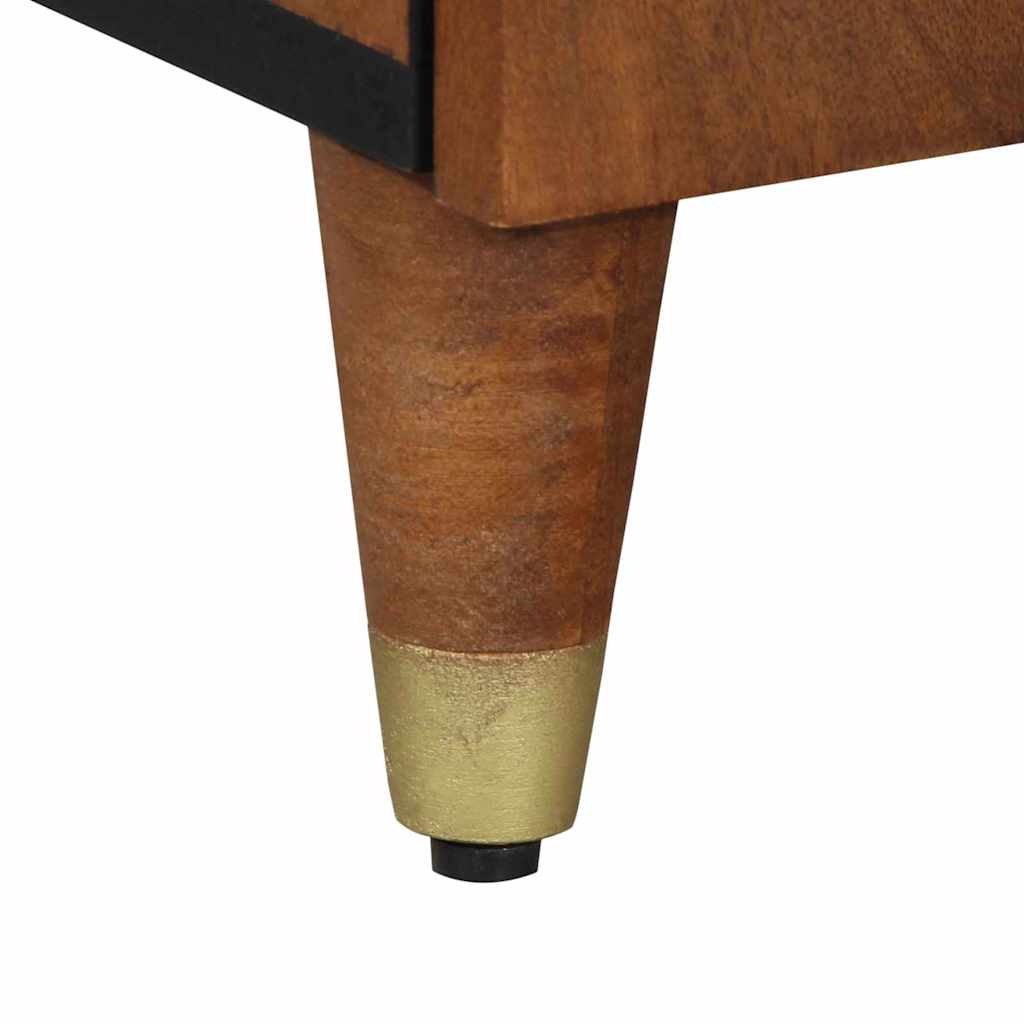 Πλαϊνό γραφείο με ράφι Καφέ 40 x 33 x 75 εκ. Στερεό ξύλο μάνγκο - Pakobazaar