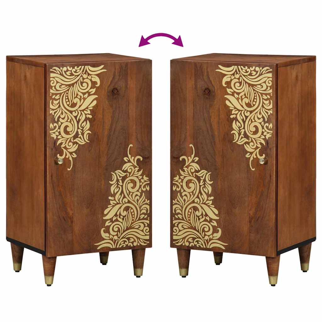 Πλαϊνό γραφείο με ράφι Καφέ 40 x 33 x 75 εκ. Στερεό ξύλο μάνγκο - Pakobazaar