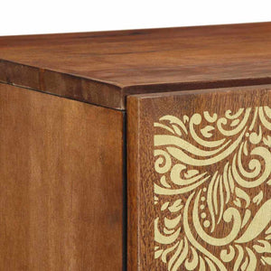 Highboard με ράφι Καφέ 40 x 33 x 110 εκ Στερεό ξύλο μάνγκο - Pakobazaar