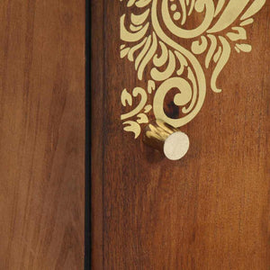 Highboard με ράφι Καφέ 40 x 33 x 110 εκ Στερεό ξύλο μάνγκο - Pakobazaar