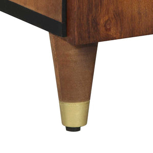 Highboard με ράφι Καφέ 40 x 33 x 110 εκ Στερεό ξύλο μάνγκο - Pakobazaar