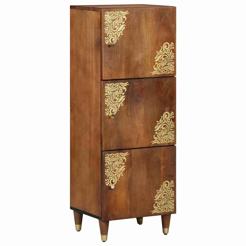 Highboard με ράφι Καφέ 40 x 33 x 110 εκ Στερεό ξύλο μάνγκο - Pakobazaar