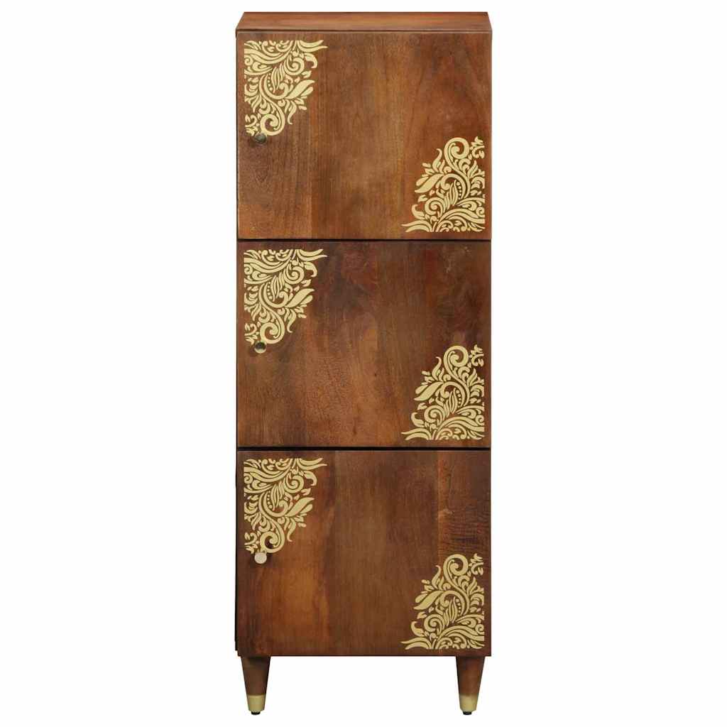 Highboard με ράφι Καφέ 40 x 33 x 110 εκ Στερεό ξύλο μάνγκο - Pakobazaar