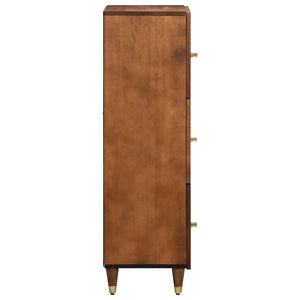 Highboard με ράφι Καφέ 40 x 33 x 110 εκ Στερεό ξύλο μάνγκο - Pakobazaar