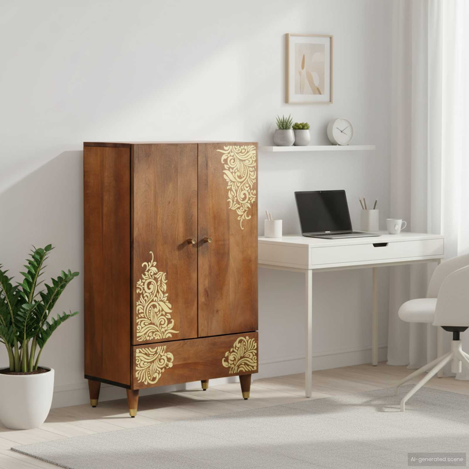 Highboard με συρτάρι Καφέ 60 x 33 x 100 εκ. Στερεό ξύλο μάνγκο - Pakobazaar