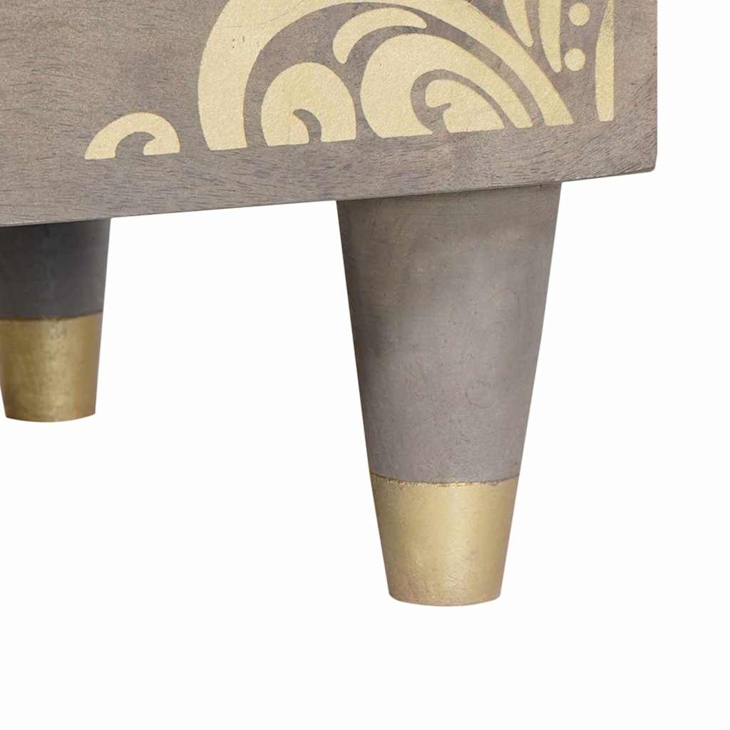 Κομοδίνο 2 pcs Γκρι 40 x 33 x 46 εκ. Στερεό ξύλο μάνγκο - Pakobazaar