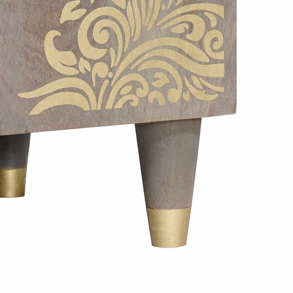 Ντουλάπι TV με ράφι Γκρι 105 x 33 x 46 εκ. Στερεό ξύλο μάνγκο