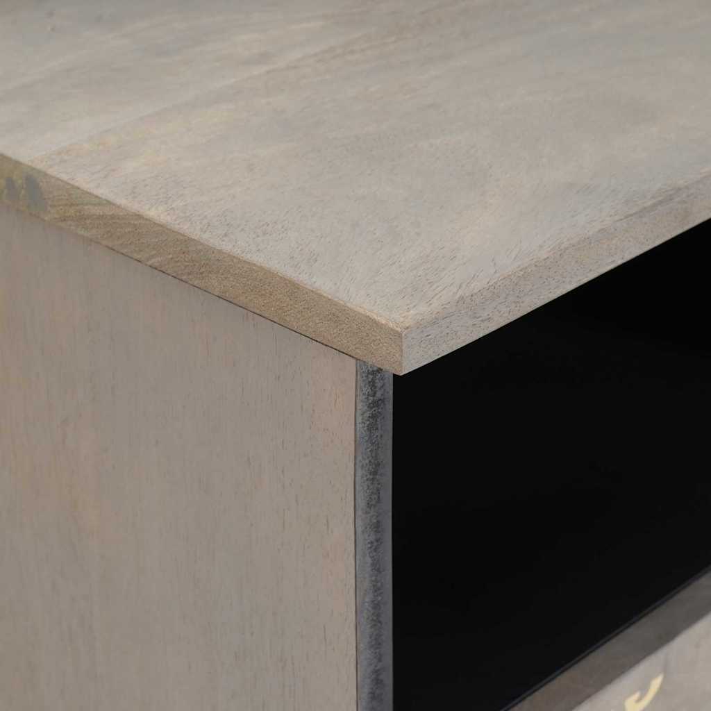 Ντουλάπι TV με συρτάρι Γκρι 70 x 33 x 46 εκ Στερεό ξύλο μάνγκο