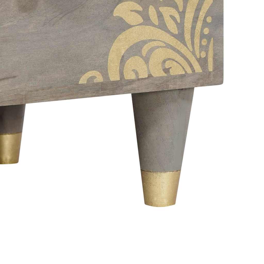 Ντουλάπι TV με συρτάρι Γκρι 70 x 33 x 46 εκ Στερεό ξύλο μάνγκο