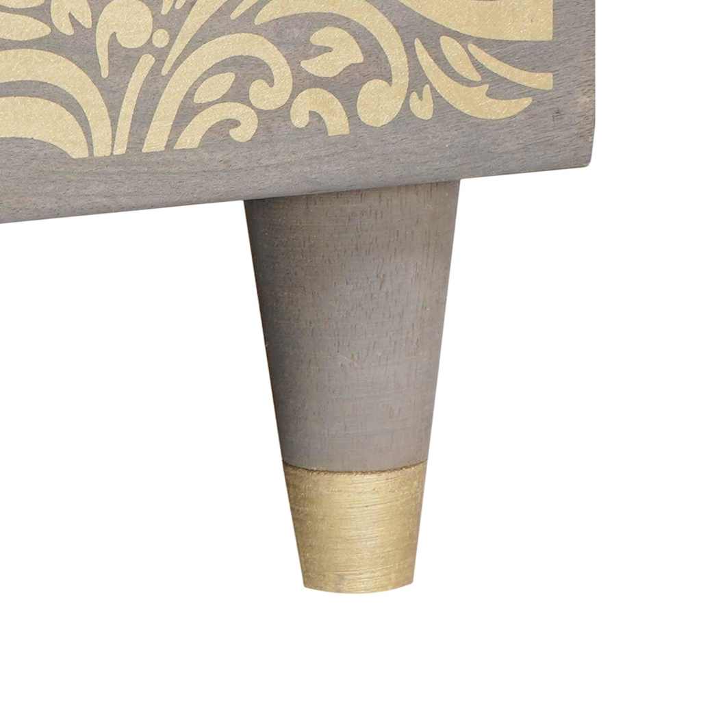 Τραπεζάκι σαλονιού Γκρι 80 x 50 x 40 cm Στερεό ξύλο μάνγκο