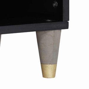 Ντουλάπι TV με συρτάρι Γκρι 100 x 33 x 46 εκ Στερεό ξύλο μάνγκο