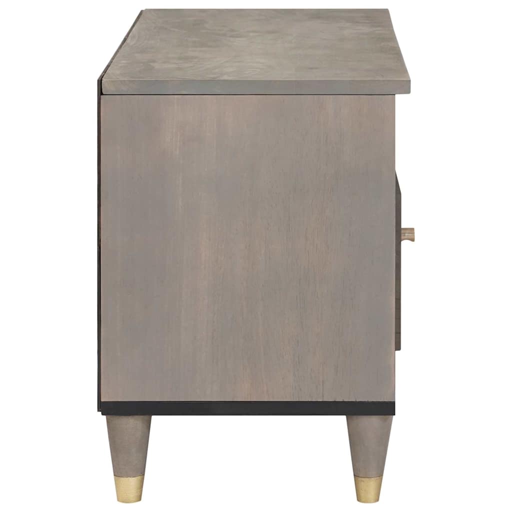 Ντουλάπι TV με συρτάρι Γκρι 80 x 33 x 46 εκ Στερεό ξύλο μάνγκο