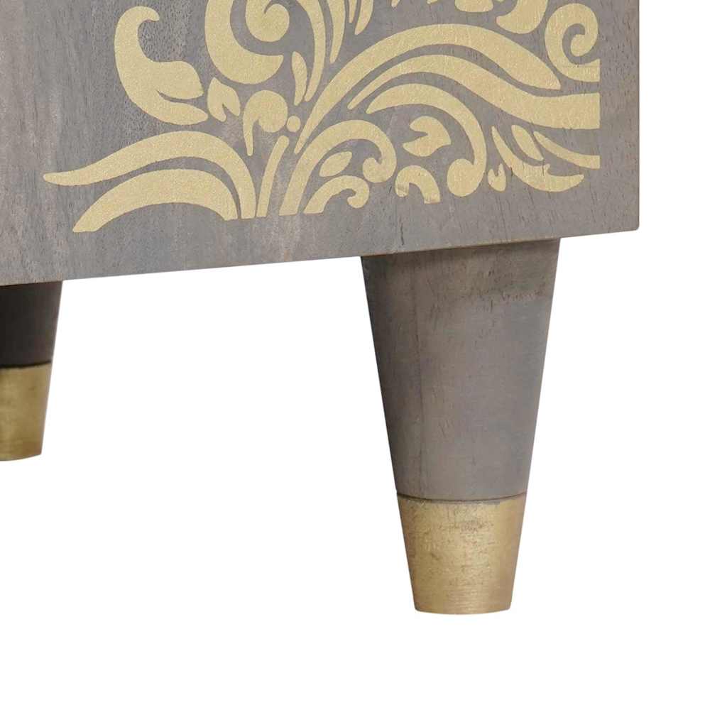 Ντουλάπι νιπτήρα Γκρι 62 x 33 x 58 εκ. Στερεό ξύλο μάνγκο