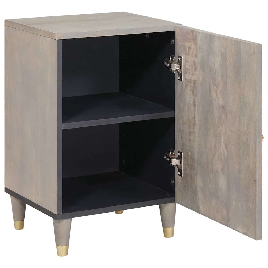 Ντουλάπι Μπάνιου Γκρι 38 x 33 x 58 εκ. Στερεό ξύλο μάνγκο