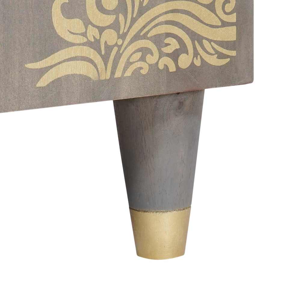 Πλαϊνό γραφείο με ράφι με πόρτα Γκρι και Χρυσό 40 x 33 x 75 εκ.