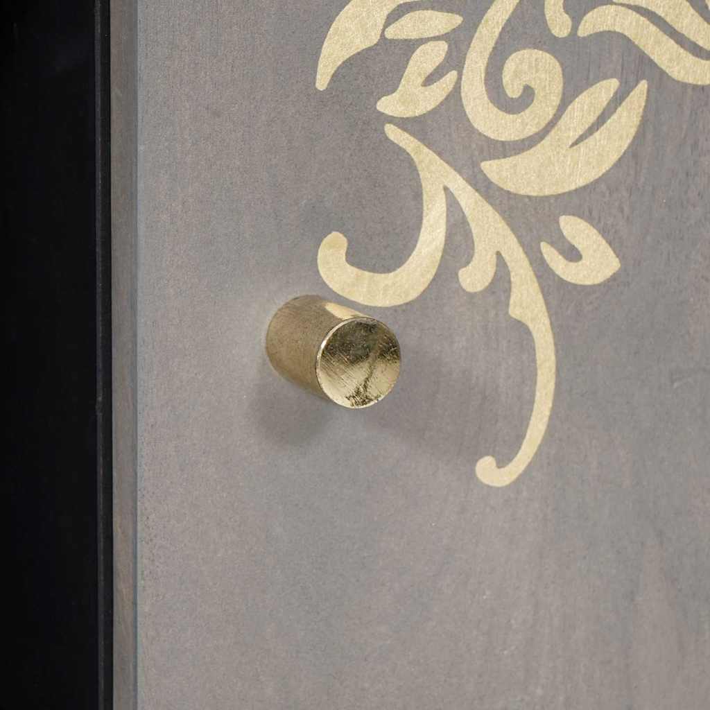 Πλαϊνό γραφείο με ράφι με πόρτα Γκρι και Χρυσό 90 x 33 x 75 εκ