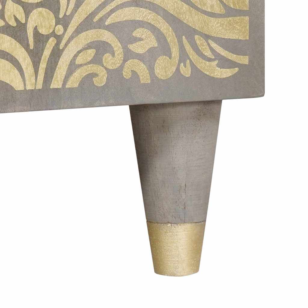 Πλαϊνό γραφείο με ράφι με πόρτα Γκρι και Χρυσό 90 x 33 x 75 εκ