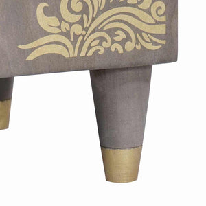 Highboard Γκρι και Χρυσό 40 x 33 x 110 εκ Στερεό ξύλο μάνγκο