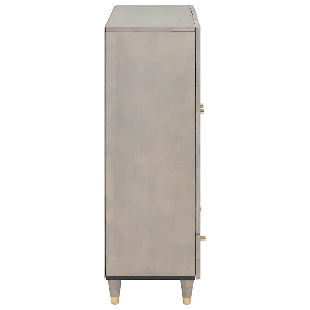 Highboard Γκρι και Χρυσό 60 x 33 x 100 εκ. Στερεό ξύλο μάνγκο